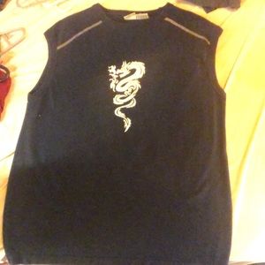 Sleeveless street wear tshirt, dark blue